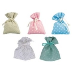 Sacchetti in cotone Pois 10x12 cm 12 Pz | Graziano Sas