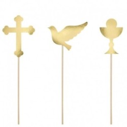 Cake Topper Prima Comunione Oro