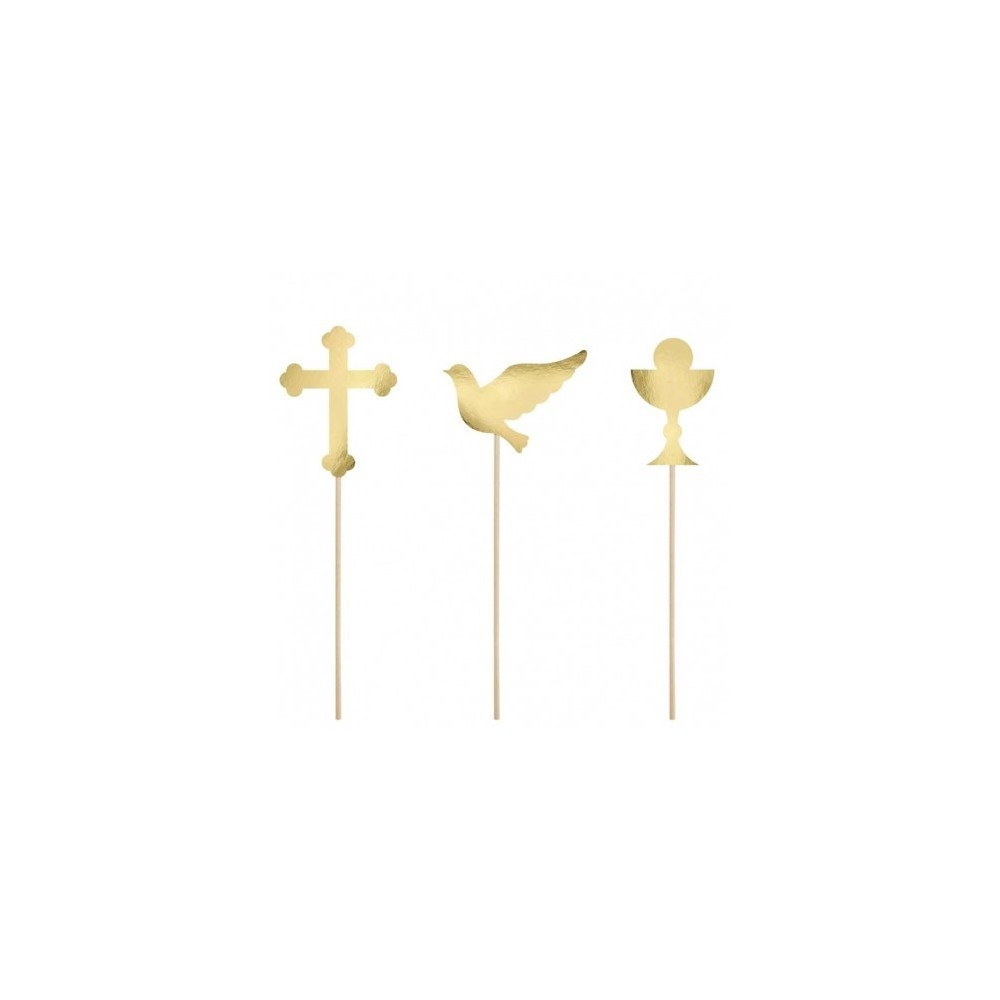 Cake Topper Prima Comunione Oro