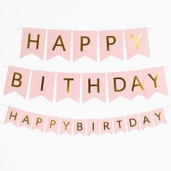 Festone Happy Birthday Rosa e Oro | Graziano Sas