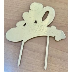 Cake Topper Birthday Oro 30 plex