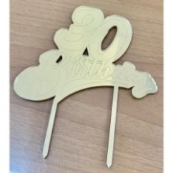 Cake Topper Birthday Oro 30 plex | Graziano Sas