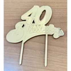 Cake Topper Birthday Oro 40 plex