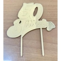Cake Topper Birthday Oro 50 plex | Graziano Sas