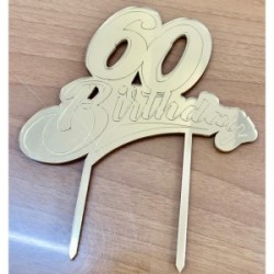 Cake Topper Birthday Oro 60 plex