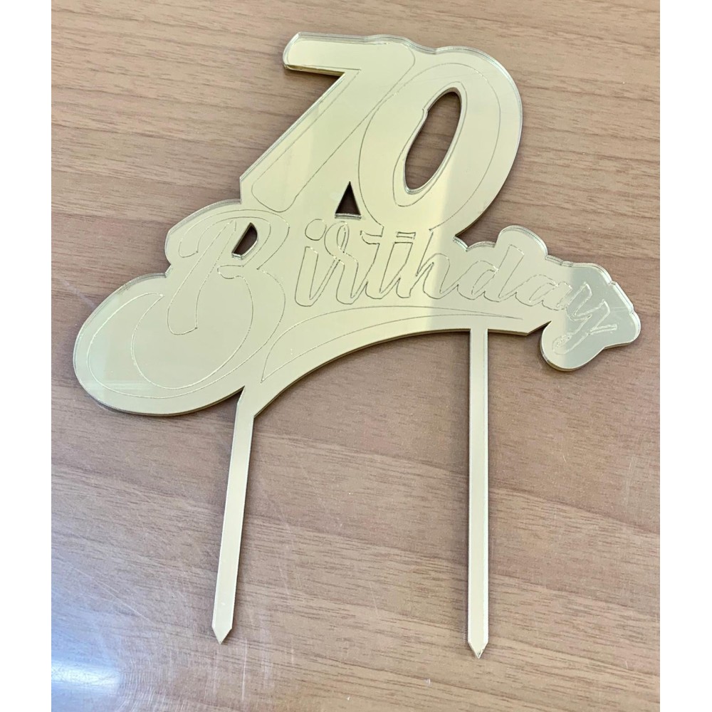 Cake Topper Birthday Oro 70 plex