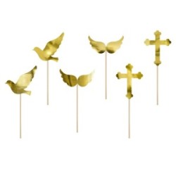 Cake Topper Prima Comunione Oro