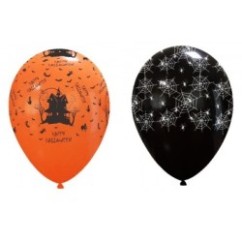Palloncini Halloween in lattice arancio e nero | Graziano Sas