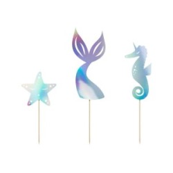 Cake Toppers Tema Sirena 3 Pz