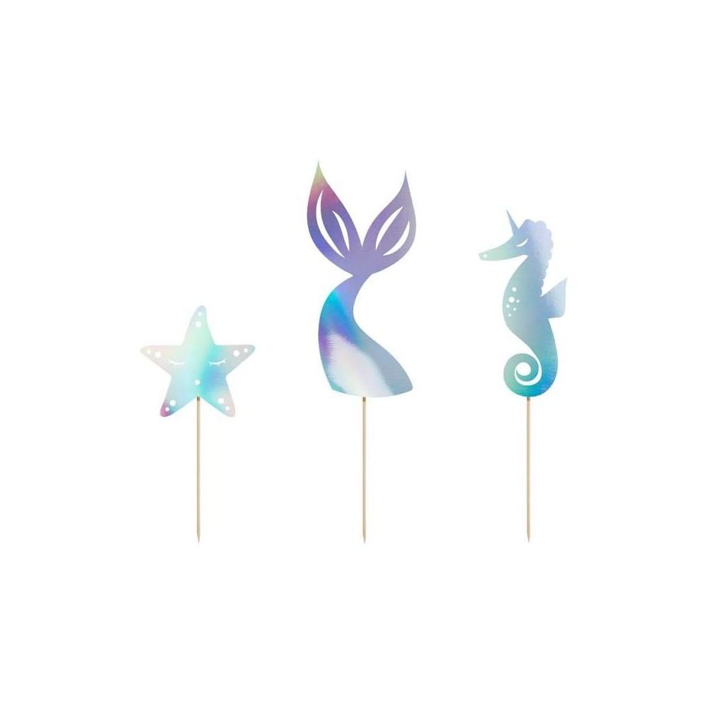 Cake Toppers Tema Sirena 3 Pz