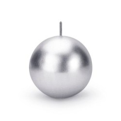 Candela a sfera Argento 6 cm