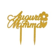 Cake Topper Auguri Mamma legno | Graziano Sas