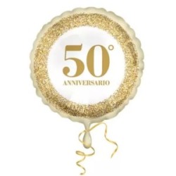 Mylar 18'' 50 Anniversario Glitter