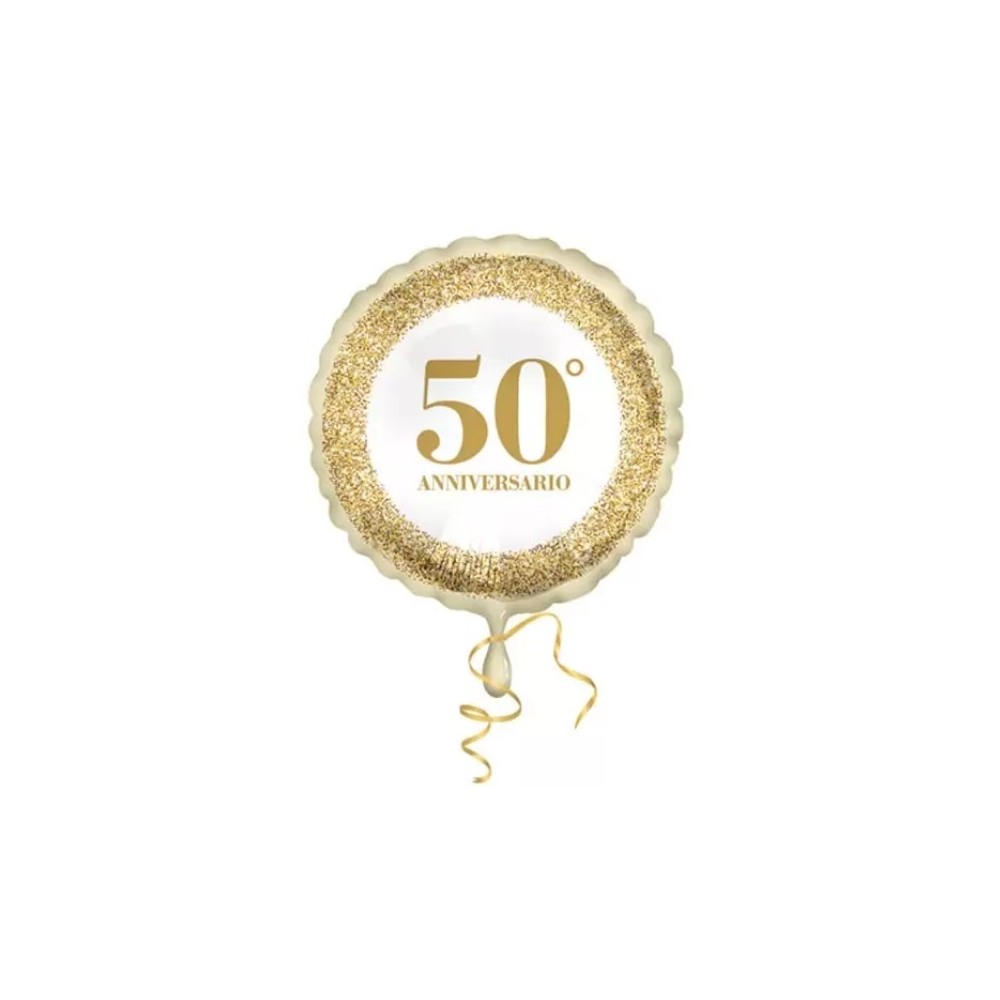 Mylar 18'' 50 Anniversario Glitter