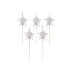 Candeline Stelle Argento 5 Pz.