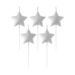 Candeline Stelle Argento 5 Pz. | Graziano Sas