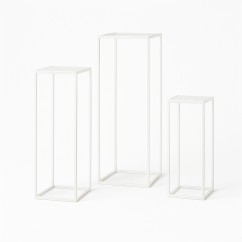 Set alzate quadrate con vassoio bianco 3 pz | Graziano Sas