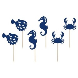 Cupcake Toppers Animali marini 6 Pz