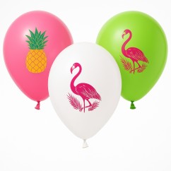Palloncini lattice Ananas e Fenicotteri 5 Pz | Graziano Sas