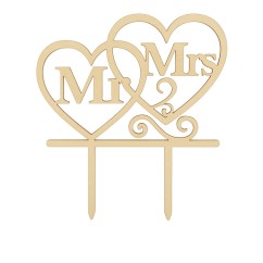 Cake Topper Mr & Mrs legno | Graziano Sas