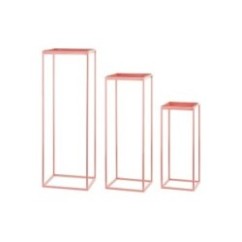 Set alzate quadrate con vassoio rosa 3 pz | Graziano Sas