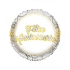 Mylar 18'' Rotondo Felice Anniverario | Graziano Sas