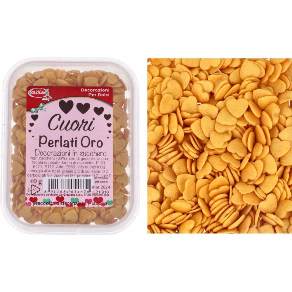 Cuori perlati oro 40g