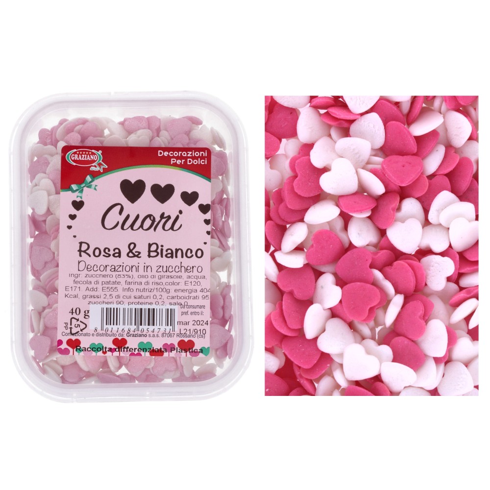 Cuori rosa e bianco 40g