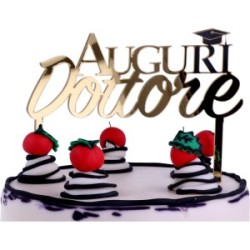 Cake Topper Auguri Dottore plex