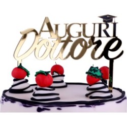 Cake Topper Auguri Dottore plex