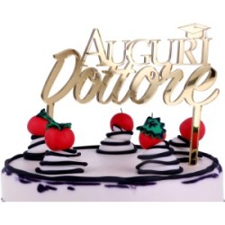 Cake Topper Auguri Dottore plex