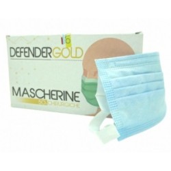 Mascherine Chirurgiche DefenderGold azzure 10 Pz