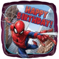 Mylar Quadrato Spiderman Happy Birthday