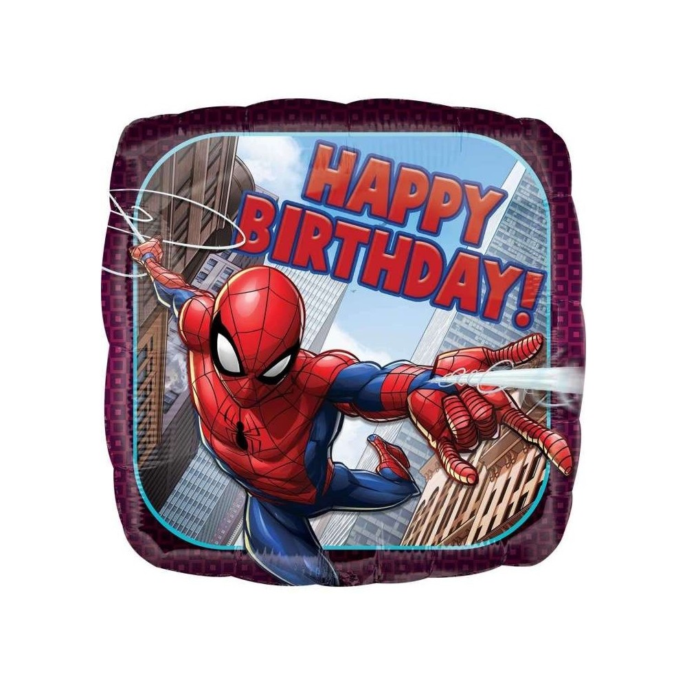 Mylar Quadrato Spiderman Happy Birthday