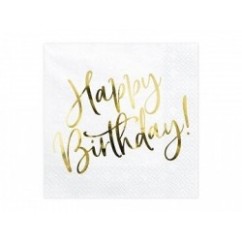 Tovaglioli Happy Birthday oro 20 Pz | Graziano Sas