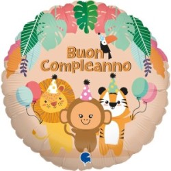 Mylar 18'' Buon Compleanno Giungla