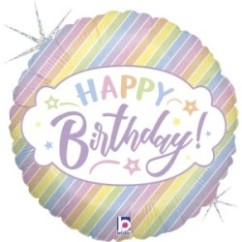Mylar 18'' Happy Birthday Pastello | Graziano Sas