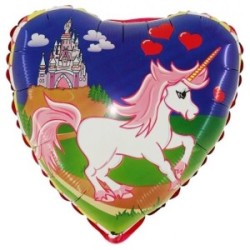 Mylar Cuore 18'' Unicorno