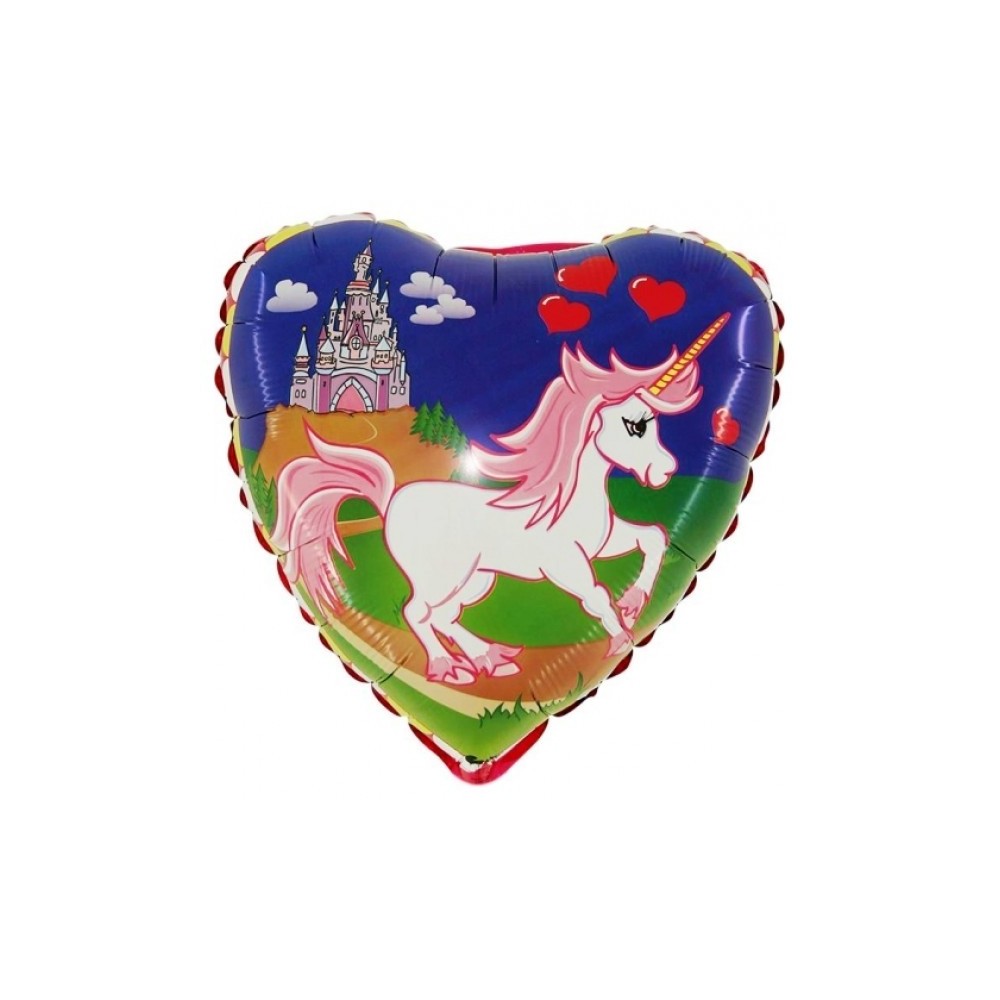 Mylar Cuore 18'' Unicorno