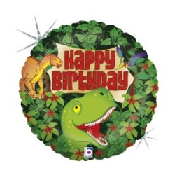 Mylar 18'' Dinosauri Happy Birthday