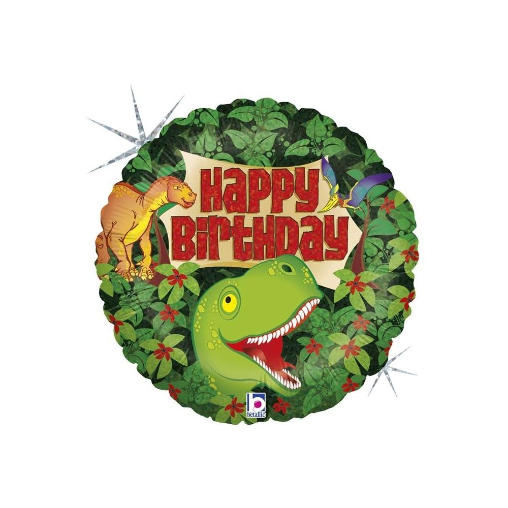 Mylar 18'' Dinosauri Happy Birthday