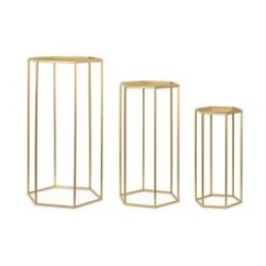 Set Alzate Esagonali con vassoio Oro 3 Pz | Graziano Sas