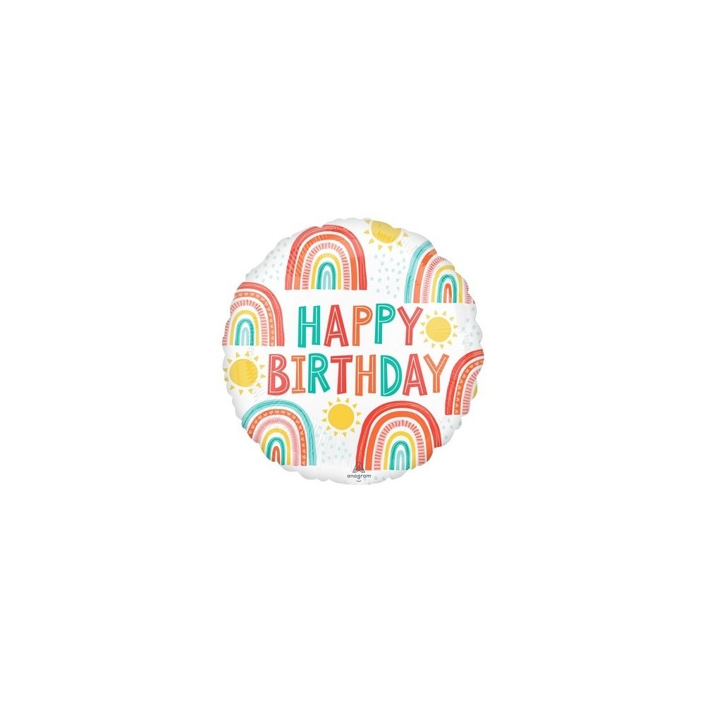 Mylar Arcobaleno Happy Birthday