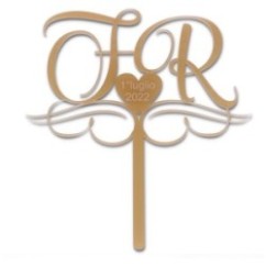 Cake Topper Iniziali con incisione | Graziano Sas