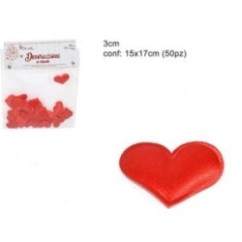 Cuori decorativi tessuto 50 pz | Graziano Sas