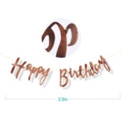 Festone Happy Birthday Rosa Gold | Graziano Sas