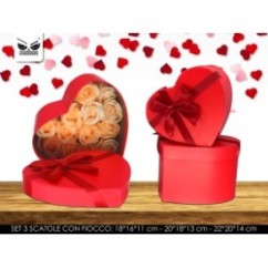 Set 3 Scatole Cuore Con Fiocco | Graziano Sas
