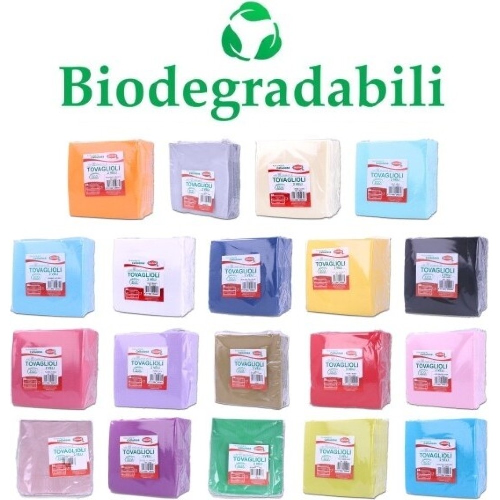 Tovaglioli Carta Colorati Biodegradabili 25x25 cm 50 Pz | Graziano
