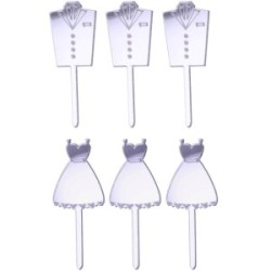 Mini Cake Topper 25 argento 6pz