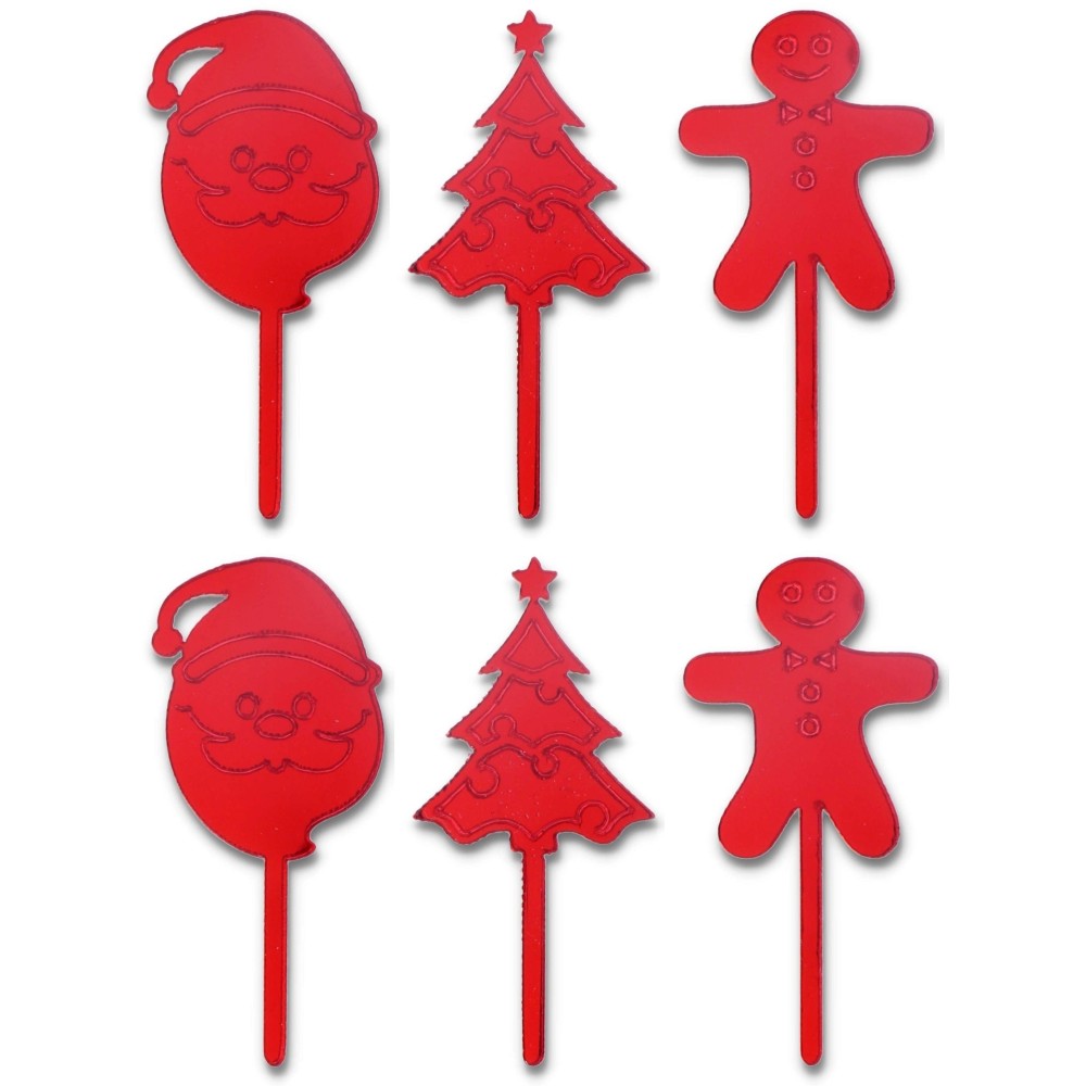 Mini Cake Topper Natale 6pz